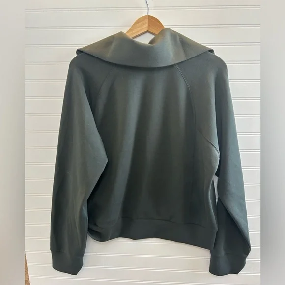 SPANX AirEssentials Half Zip Dark Palm Luxurious Soft Comfortable Size L - Picture 5 of 7